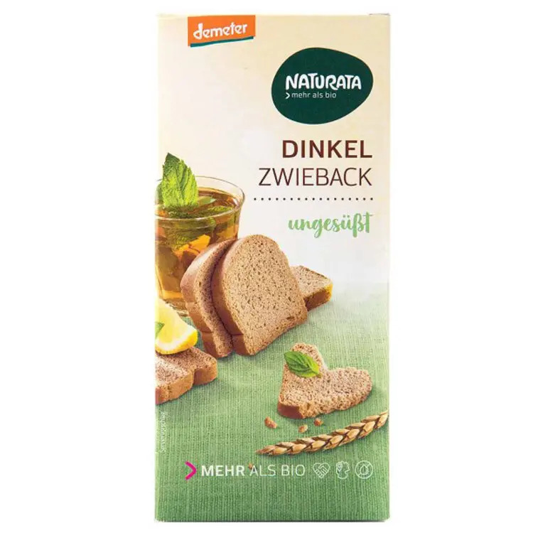 Сухарі Naturata пшеничні спельта несолодкі органічні 150г